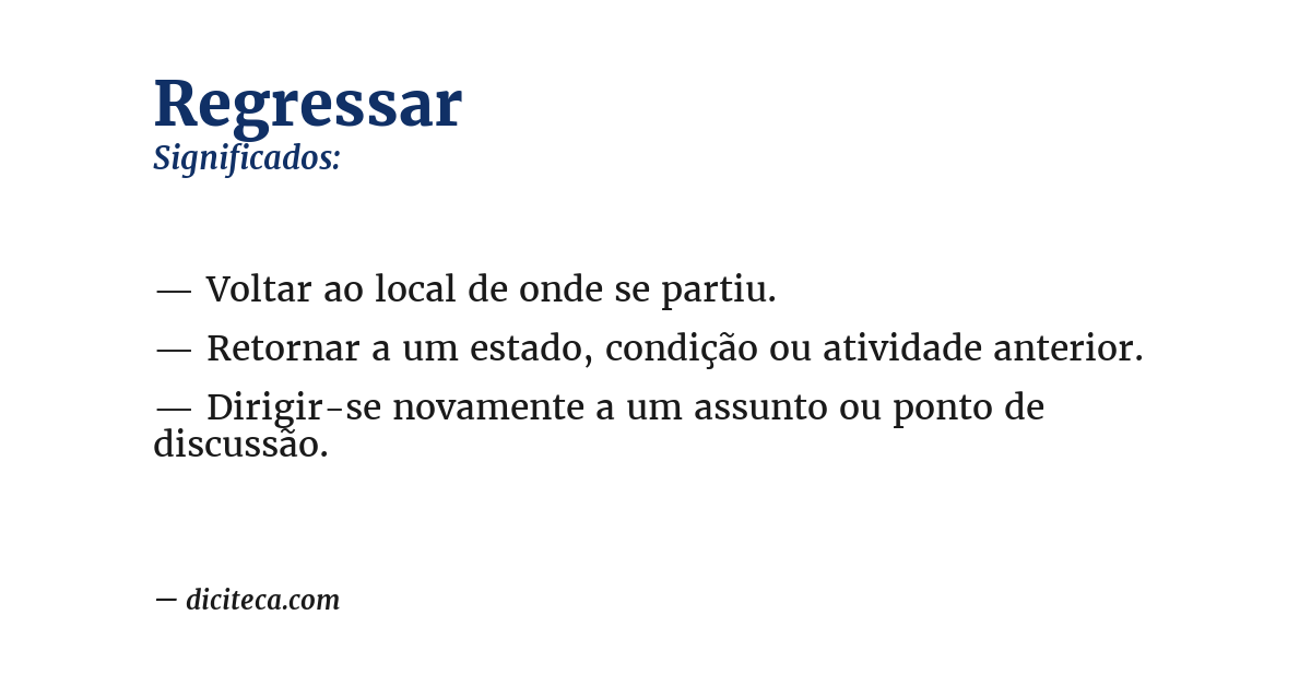 Significado de regressar