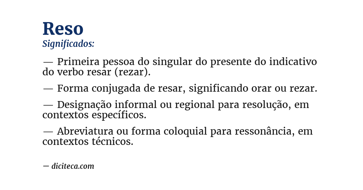 Significado de reso