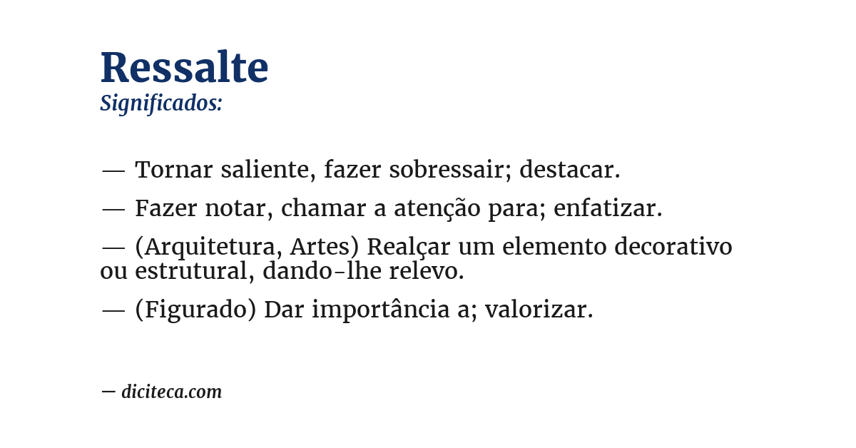 Significado de ressalte