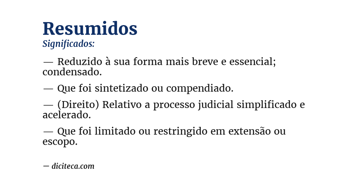 Significado de resumidos