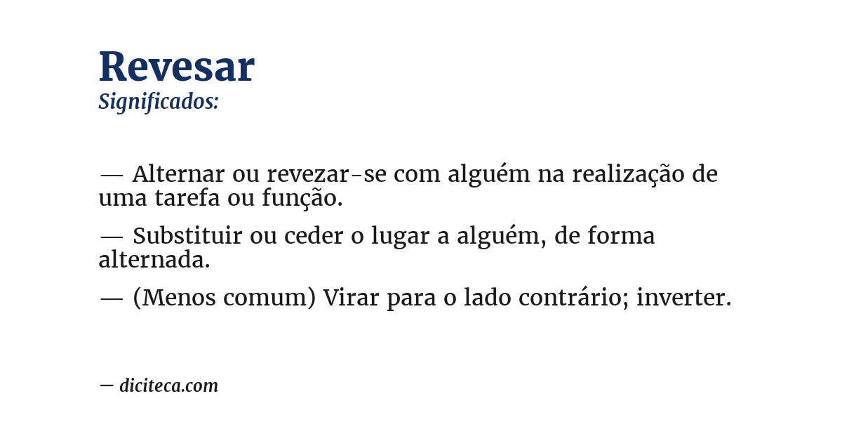 Significado de revesar