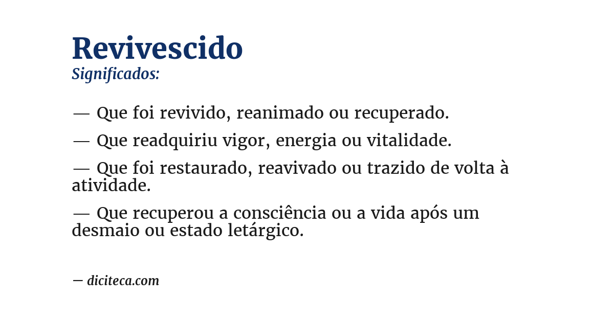 Significado de revivescido
