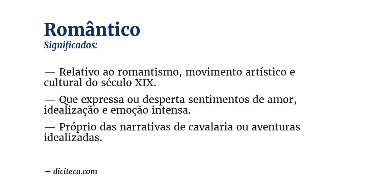 Significado de romântico