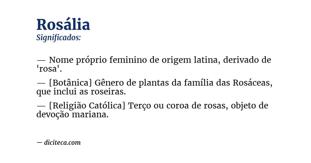Significado de rosália