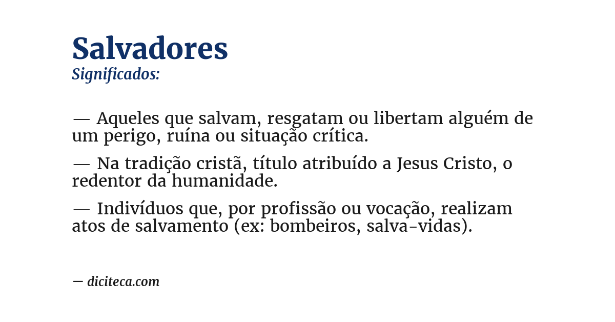 Significado de salvadores