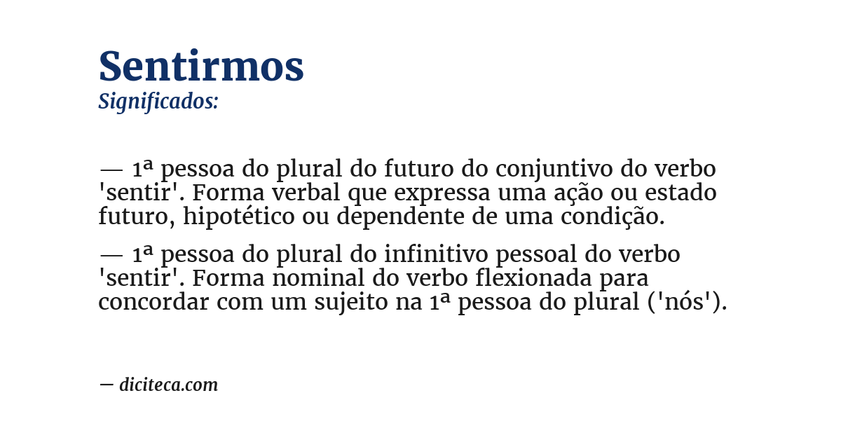 Significado de sentirmos