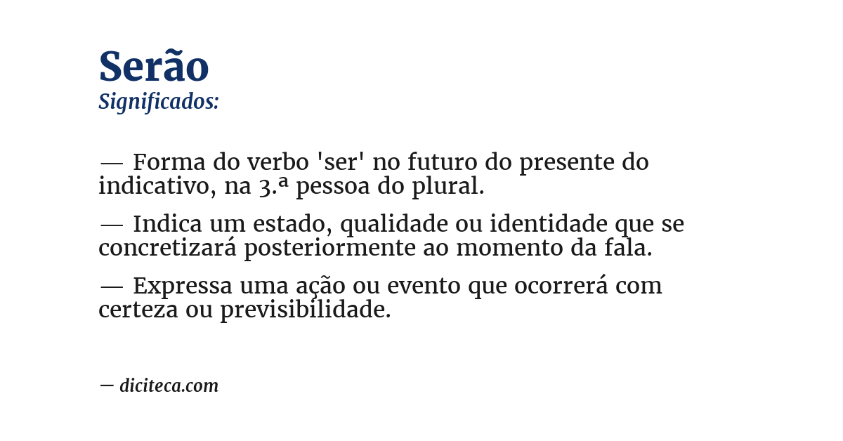 Significado de serão