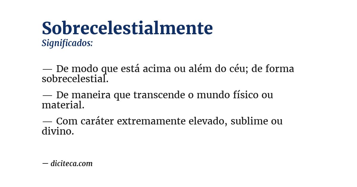 Significado de sobrecelestialmente