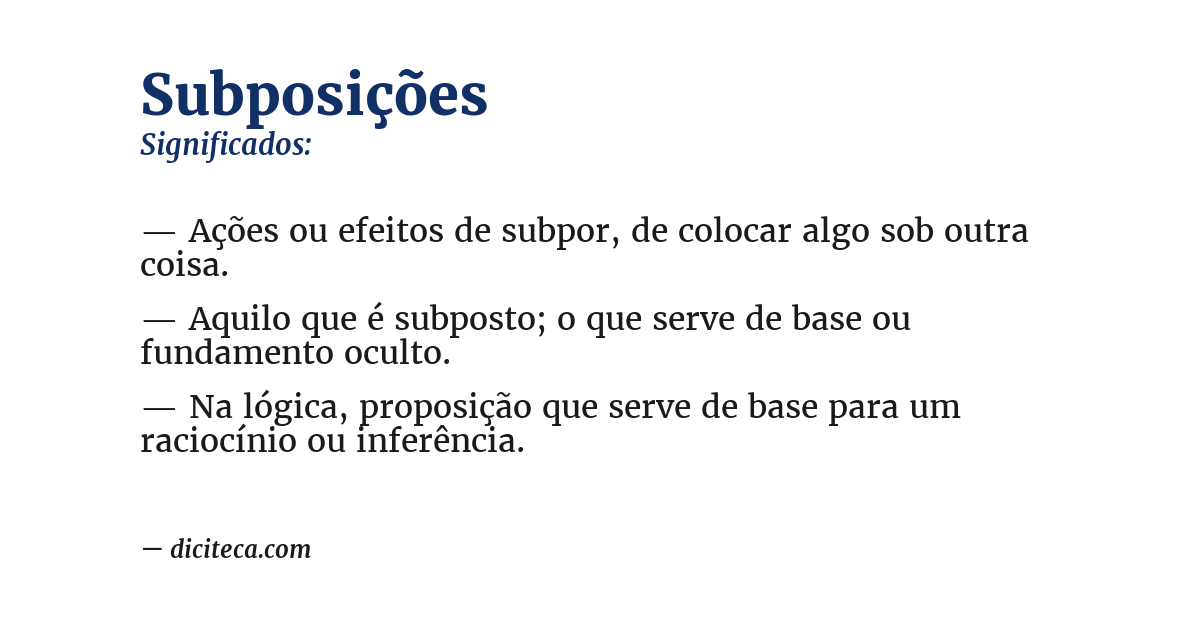 Significado de subposições