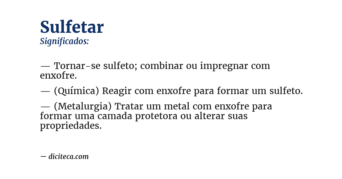 Significado de sulfetar