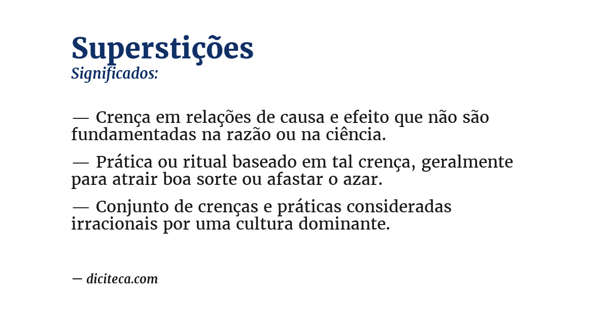 Significado de superstições