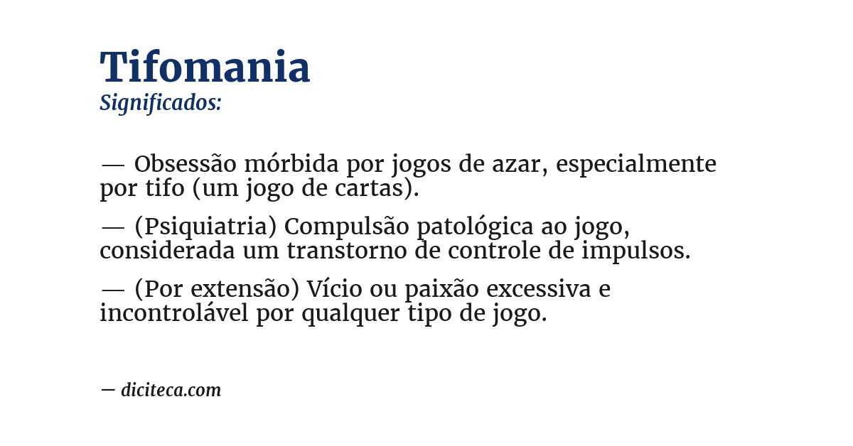 Significado de tifomania