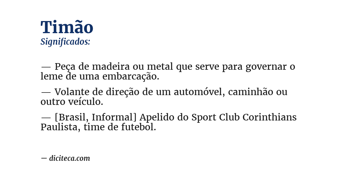 Significado de timão