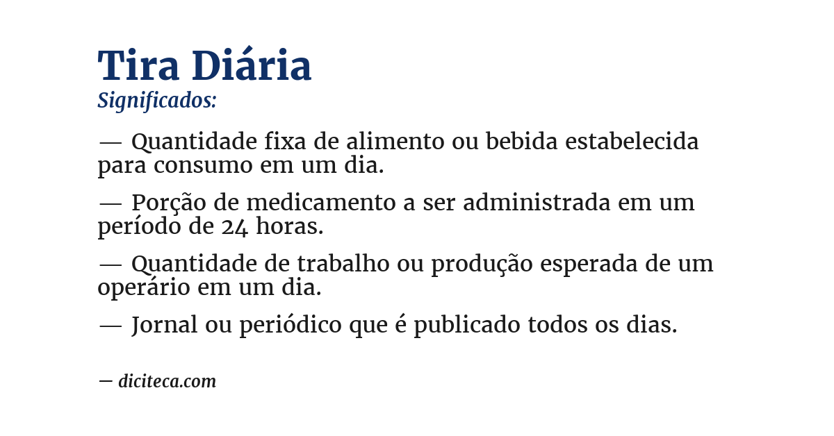 Significado de tira diária
