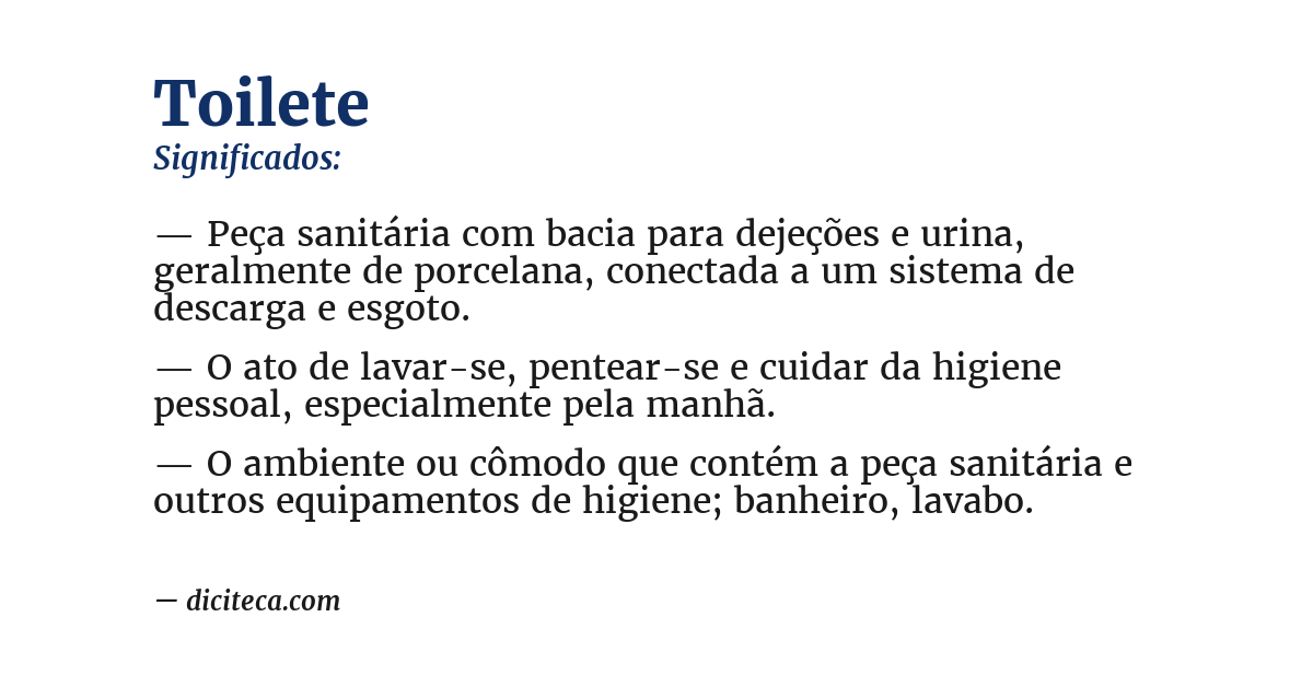 Significado de toilete