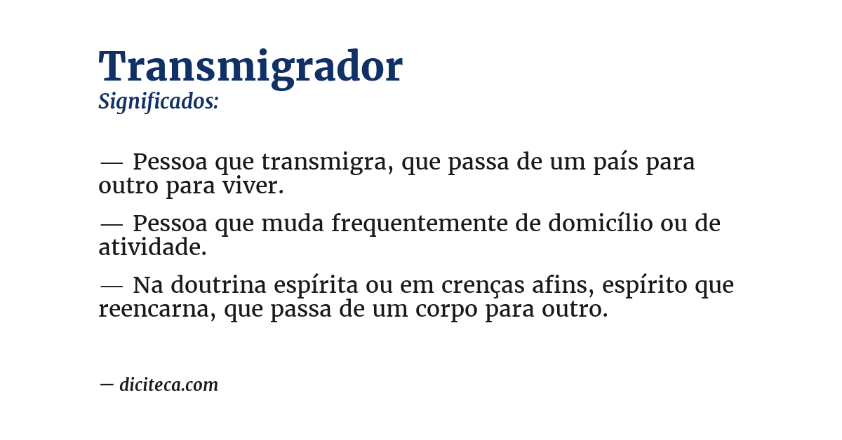 Significado de transmigrador