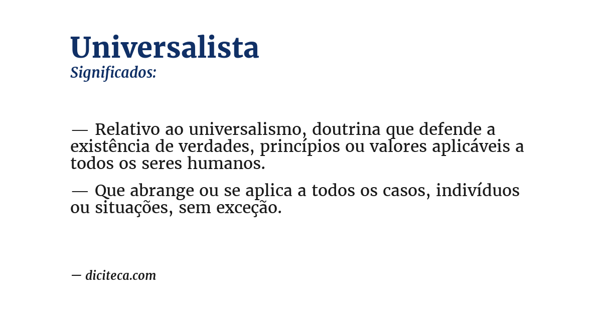 Significado de universalista