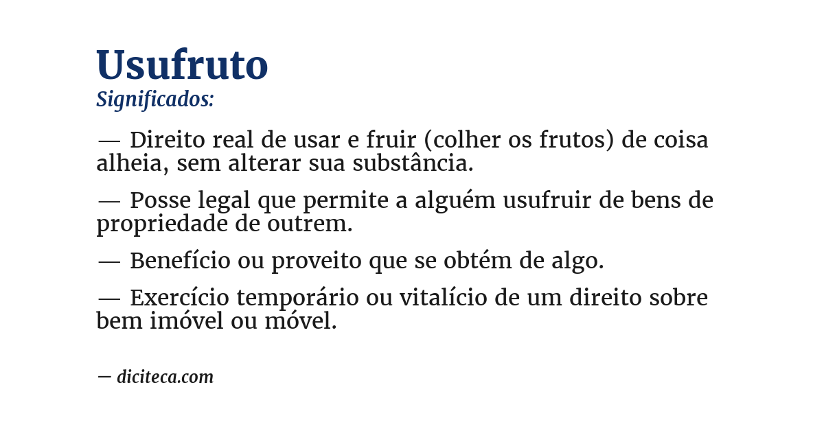 Significado de usufruto