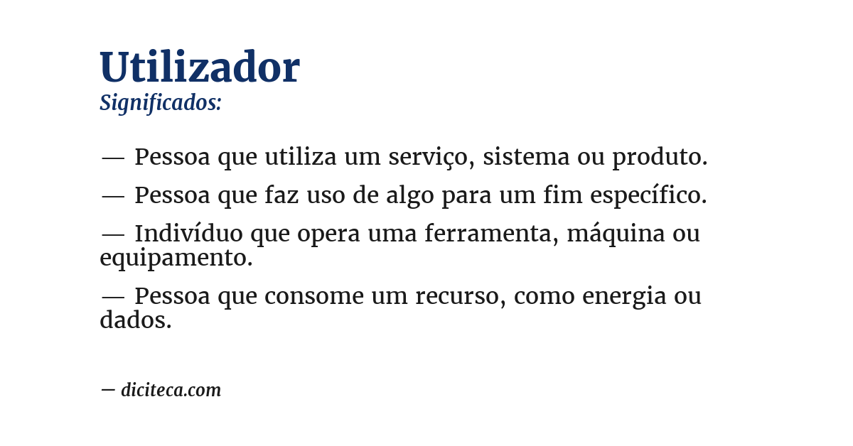 Significado de utilizador