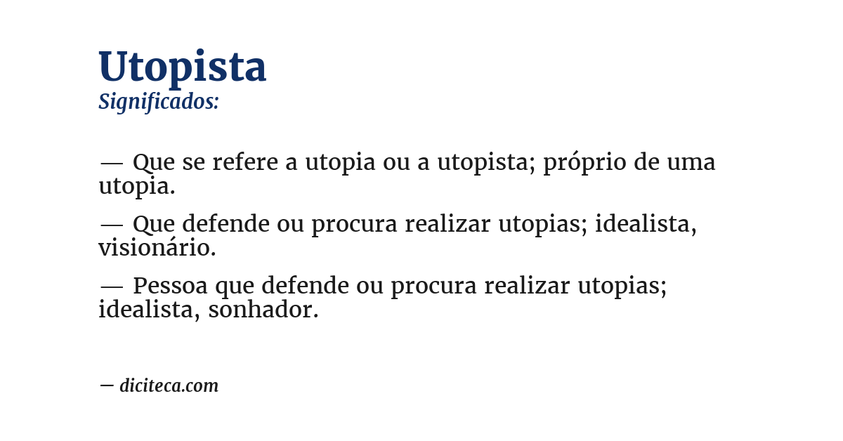 Significado de utopista