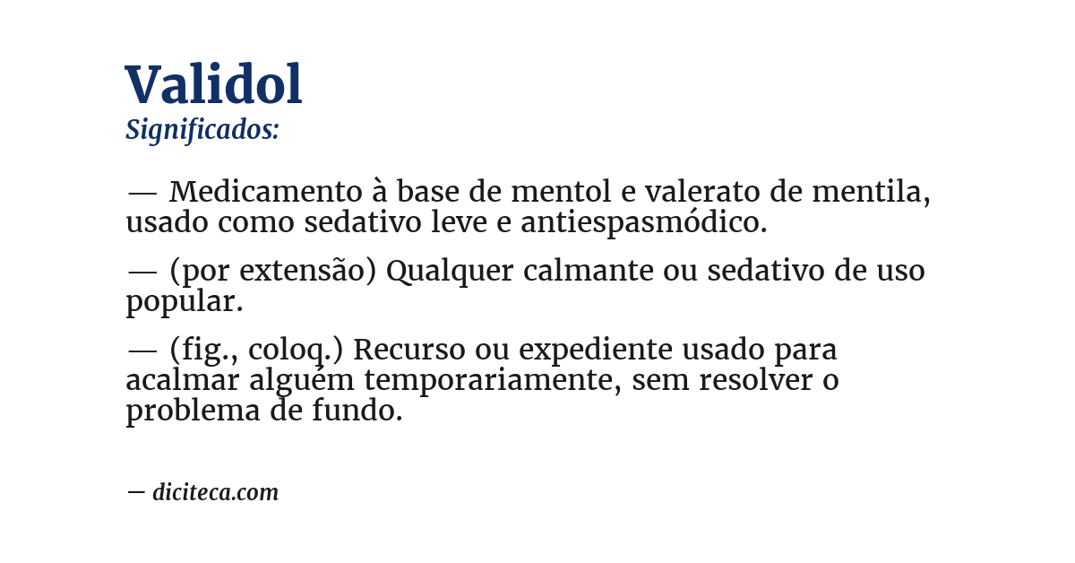 Significado de validol
