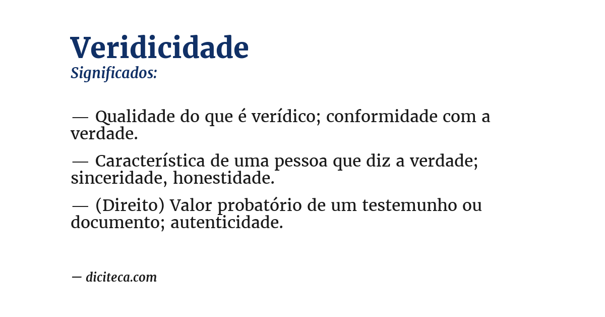 Significado de veridicidade