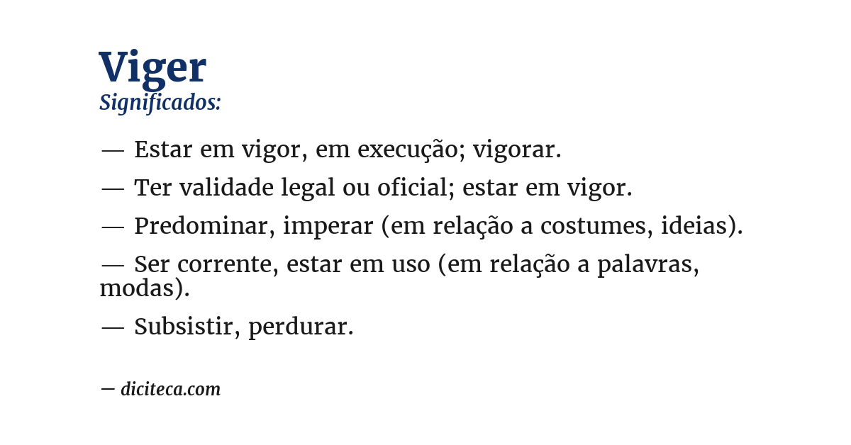 Significado de viger