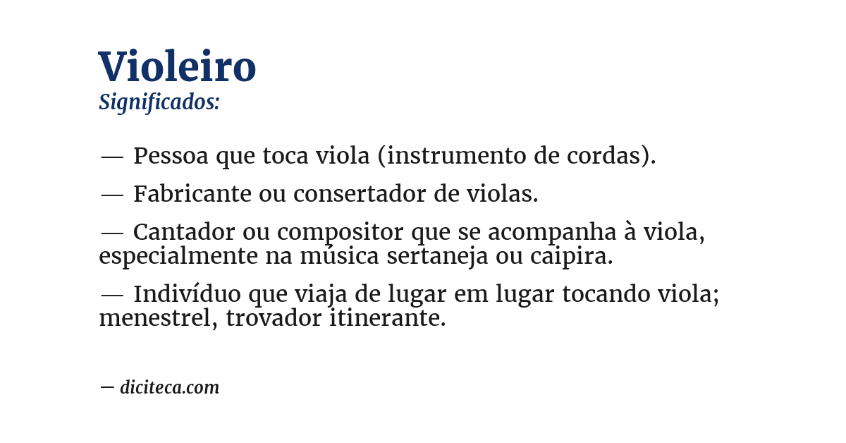 Significado de violeiro