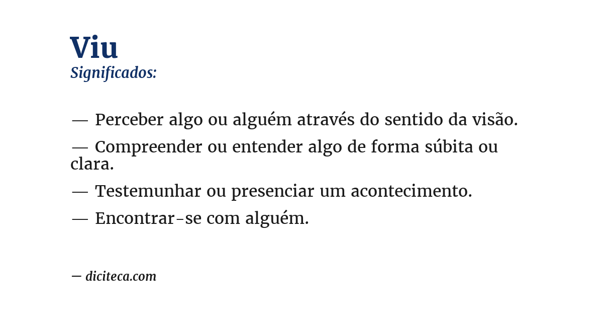 Significado de viu