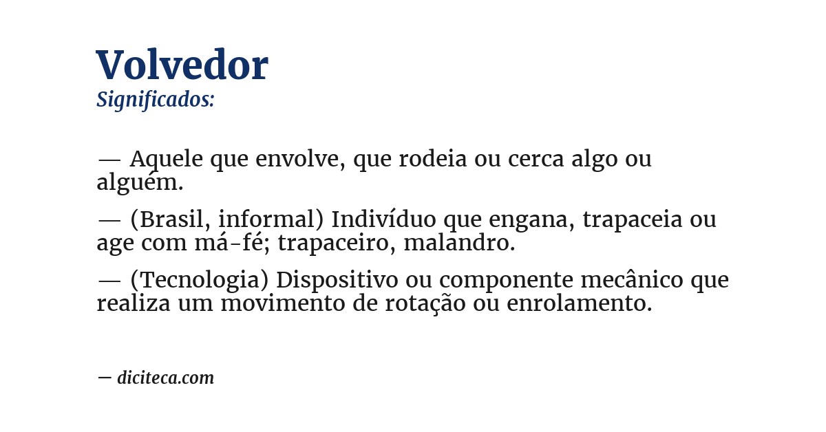 Significado de volvedor