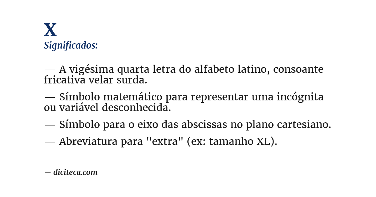 Significado de x