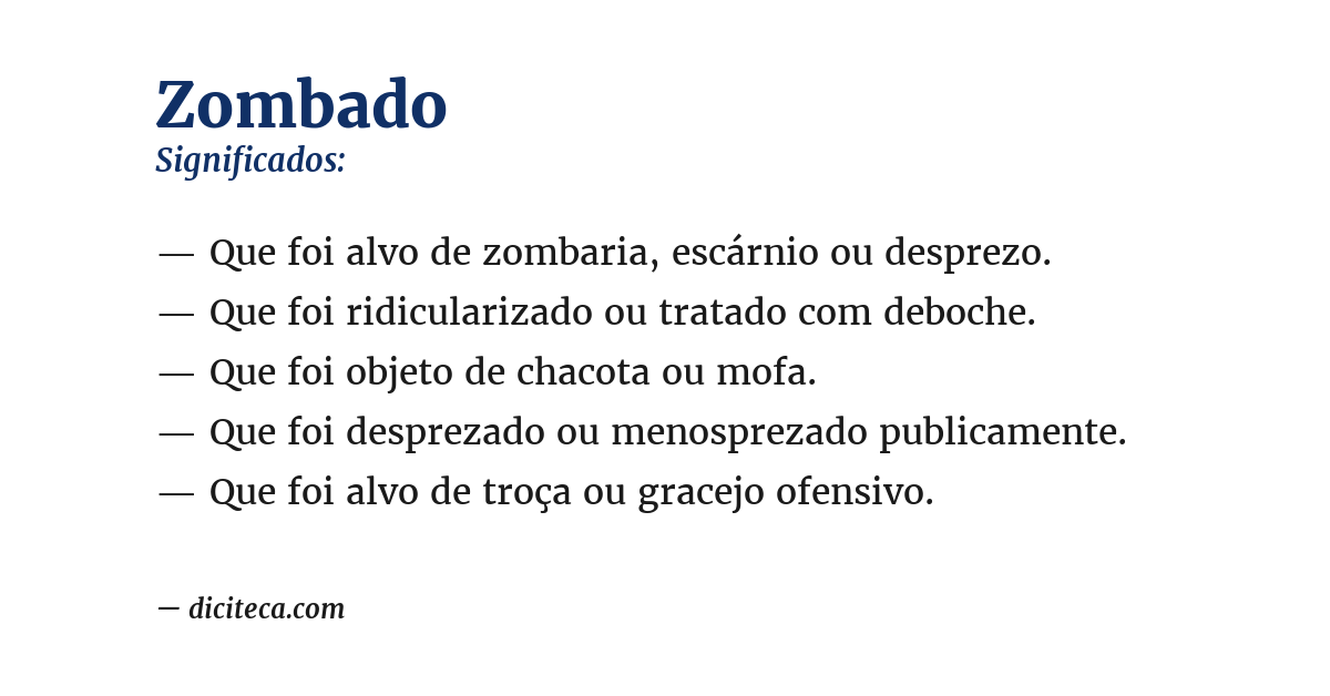 Significado de zombado