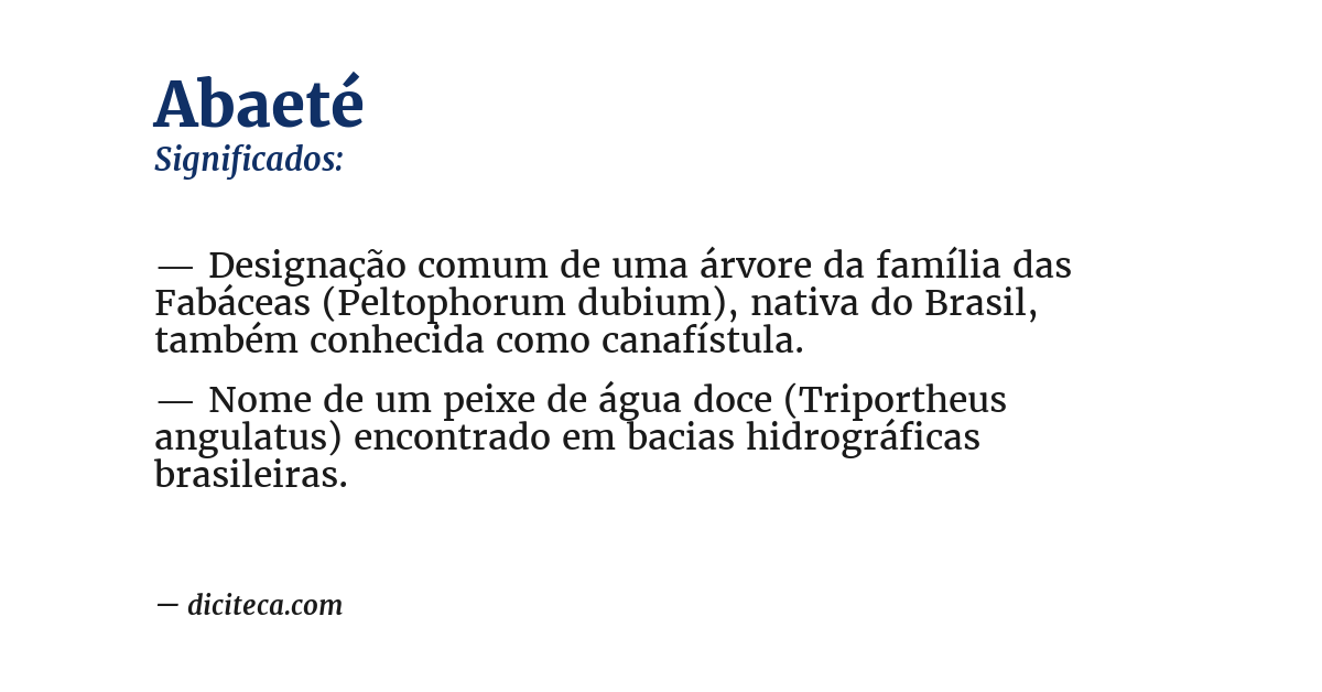 Significado de abaeté