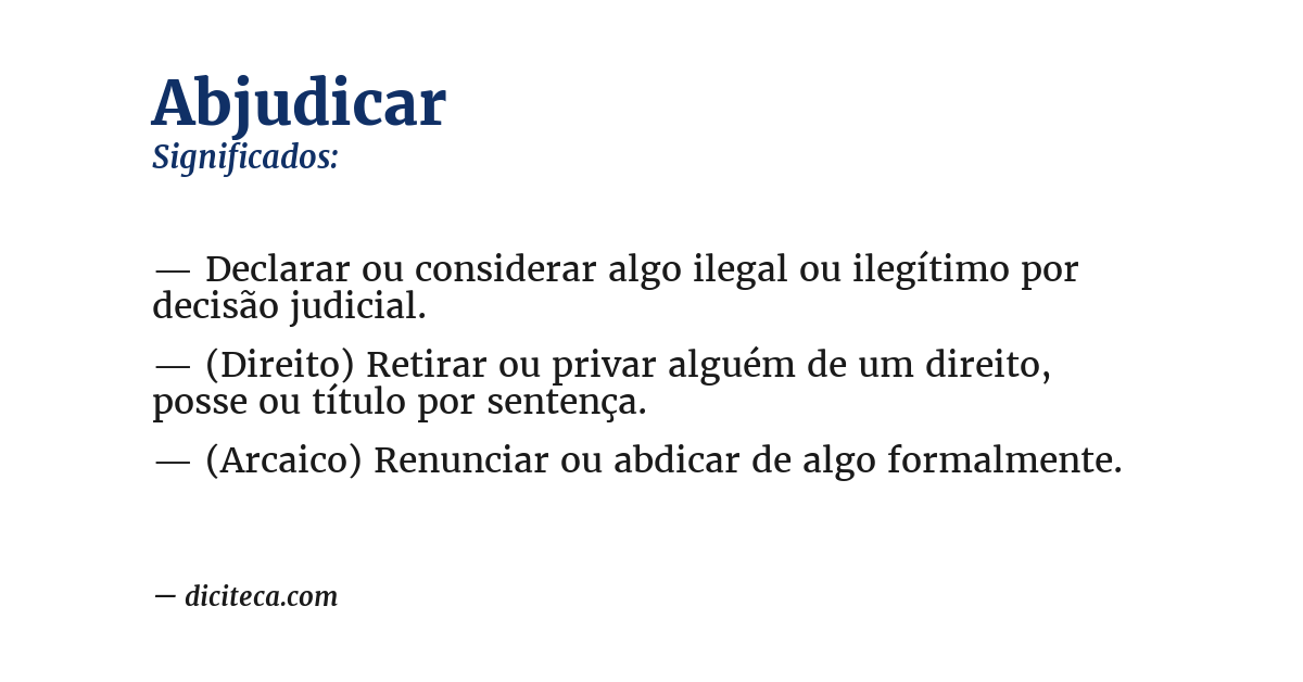 Significado de abjudicar