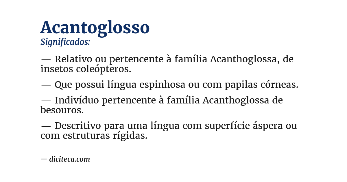 Significado de acantoglosso