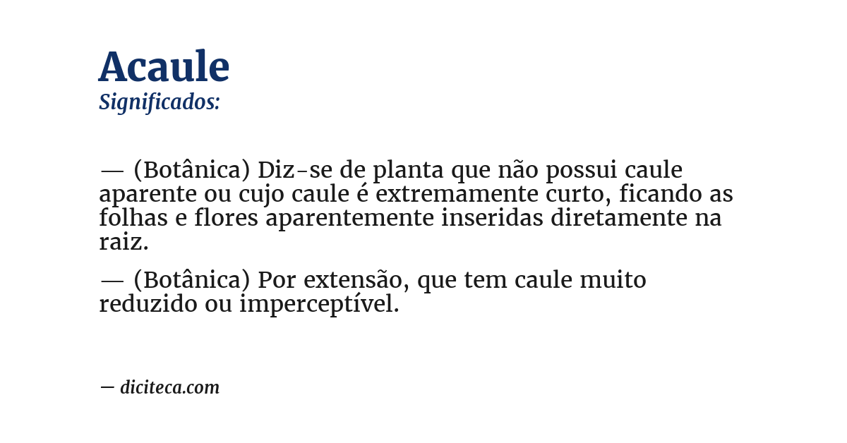 Significado de acaule