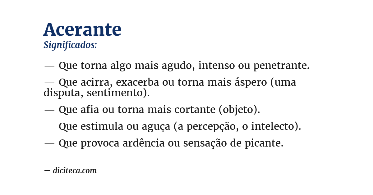 Significado de acerante