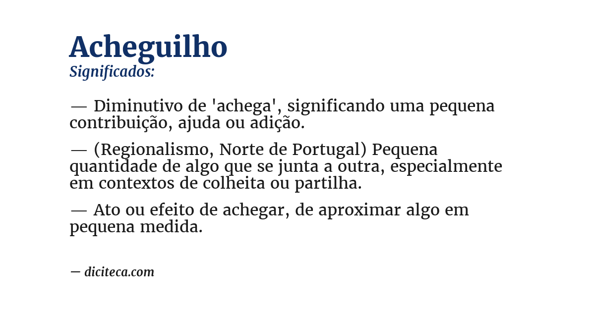 Significado de acheguilho