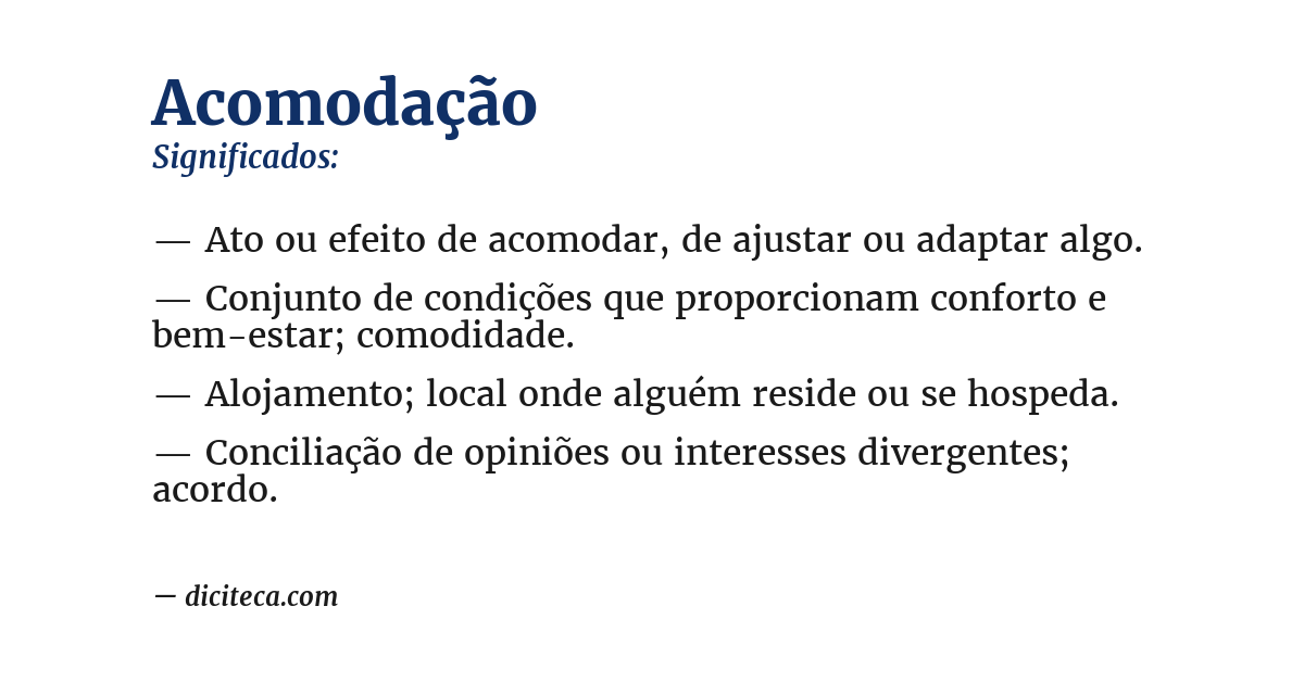 Significado de acomodação