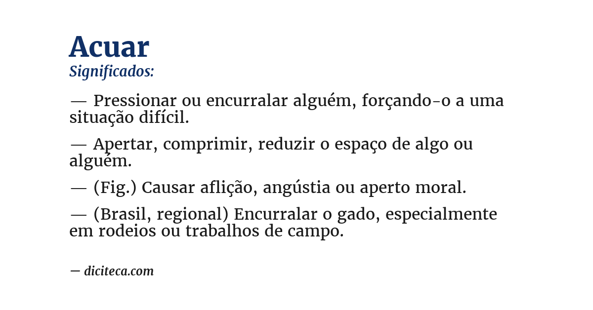 Significado de acuar