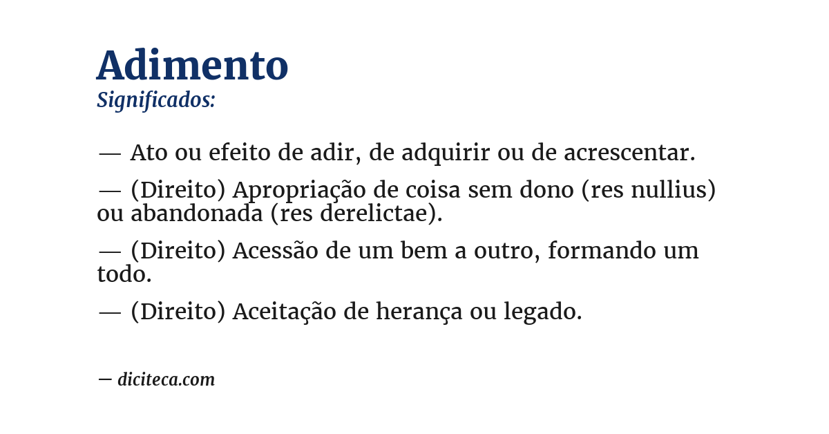 Significado de adimento