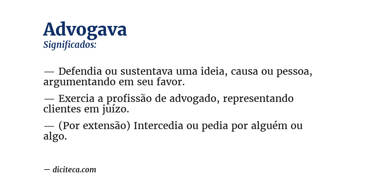 Significado de advogava