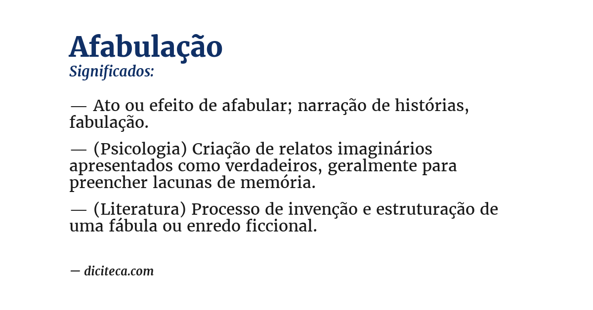Significado de afabulação