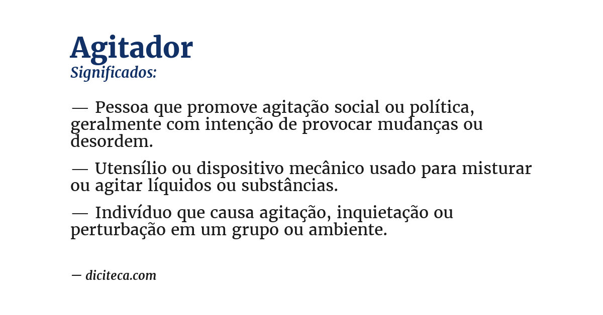 Significado de agitador