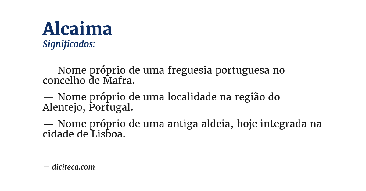 Significado de alcaima