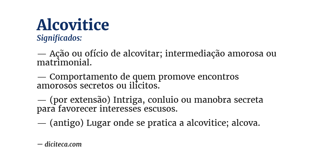 Significado de alcovitice
