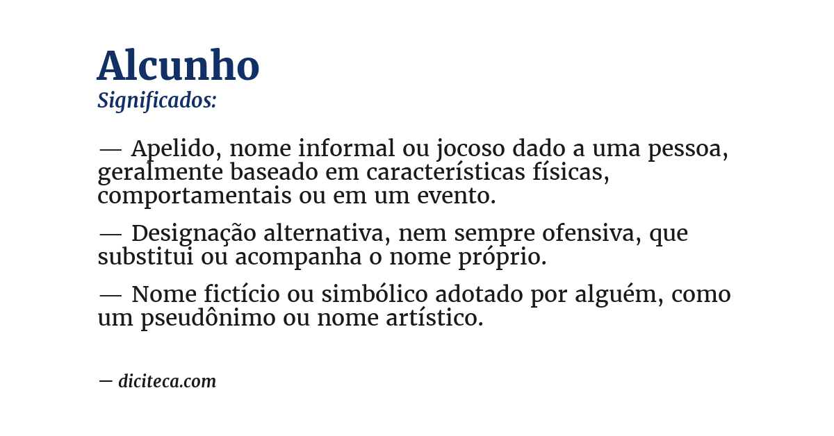 Significado de alcunho