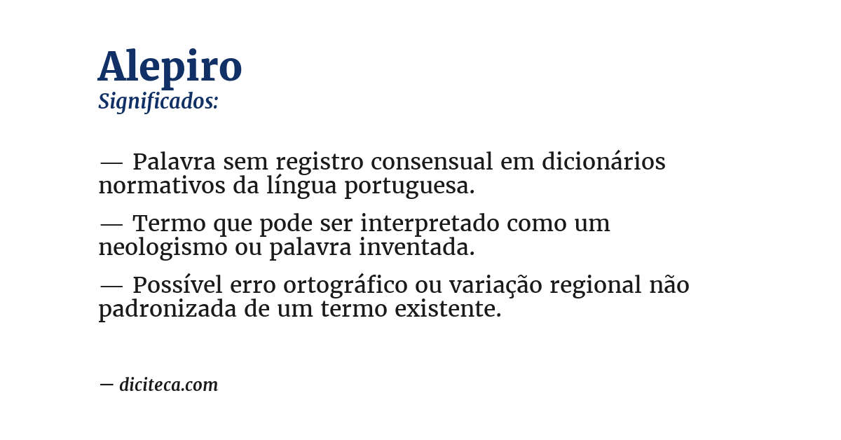 Significado de alepiro