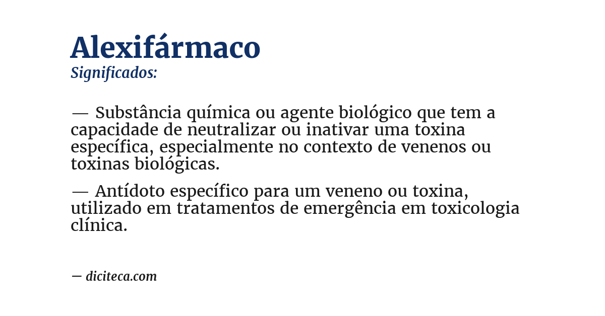 Significado de alexifármaco
