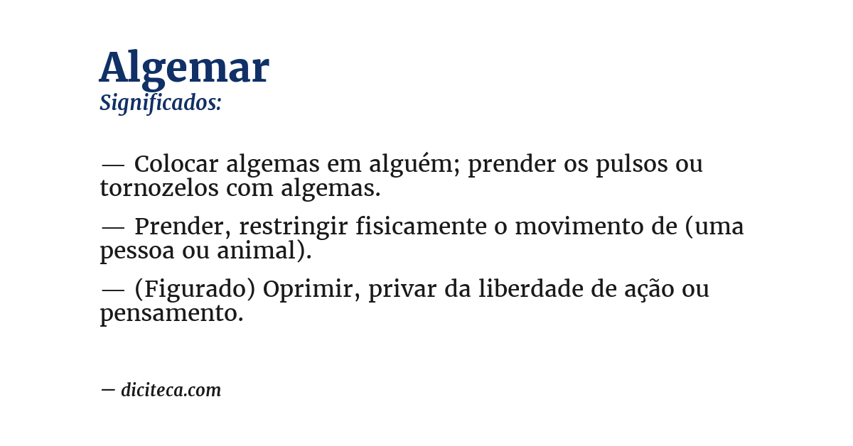 Significado de algemar